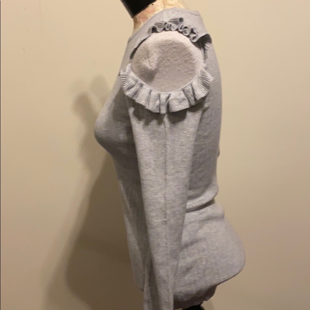 Long Sleeve Ruffle Shoulder PO Sweater - Picture 5 of 6